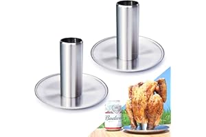Meykers Beer Can Chicken Holder [New Upgraded] 2 Pack | for Grill Smoker Oven | Vertical Beer Butt Chicken Stand Roaster | Made of 304 Stainless Steel Dishwasher Safe | BBQ Rack Barbeque Accessories