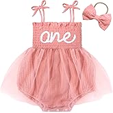 HONGTEYA Baby Girl 1st Birthday Outfit Girl First Birthday Clothes One Year Old Gifts Romper Tulle Summer Newborn Dress