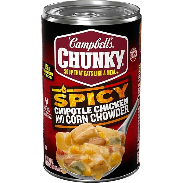 CAMPBELL’S CHUNKY SOUP, CHIPOTLE CHICKEN CORN CHOWDER SOUP, 18.8 OZ CAN