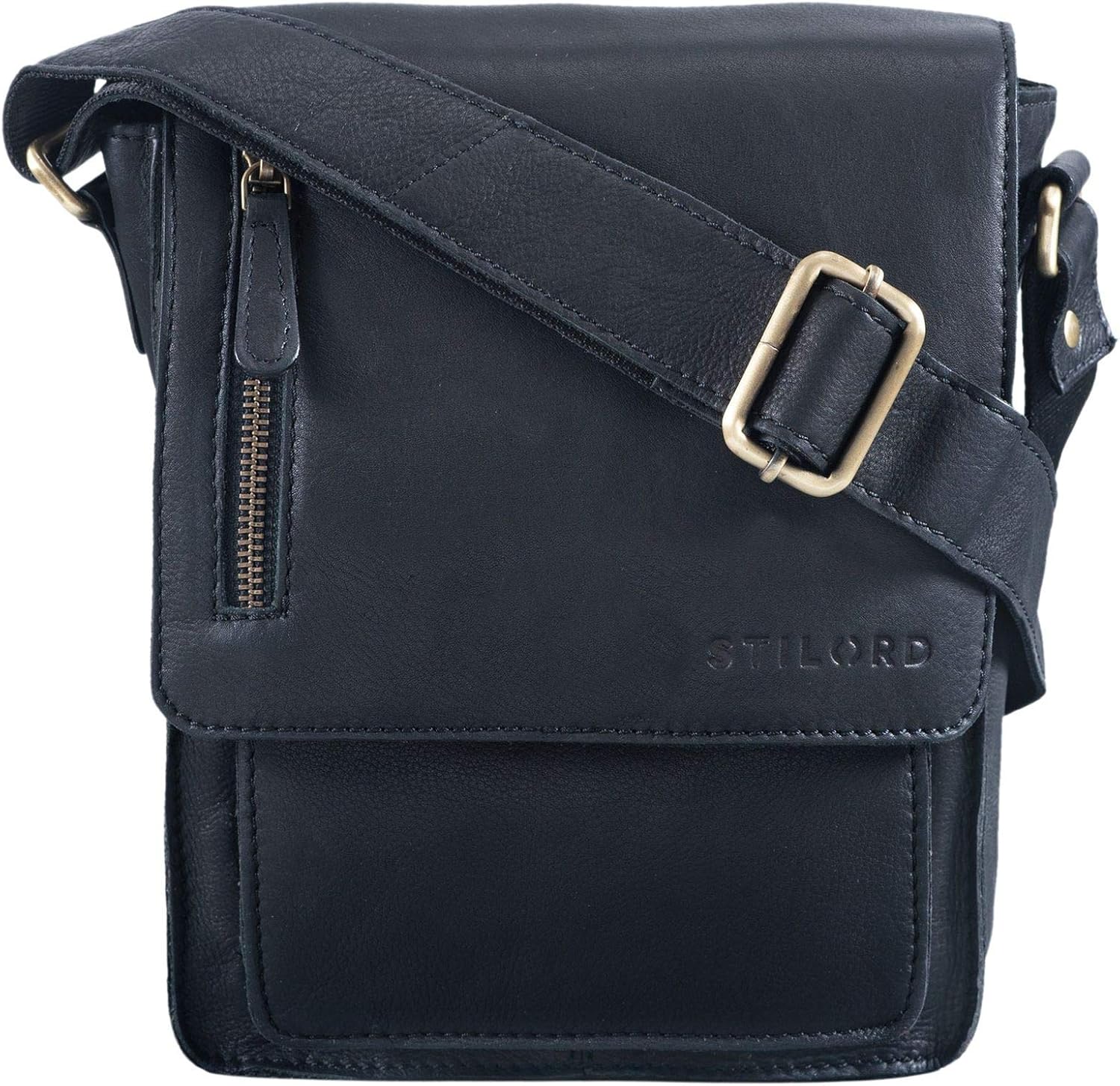 STILORD "Finn" Small Shoulder Bag for Men Vintage Cross Body Bag Suitable for 8.4 inch Tablets Satchel Genuine Leather Colour:Black - Image 4