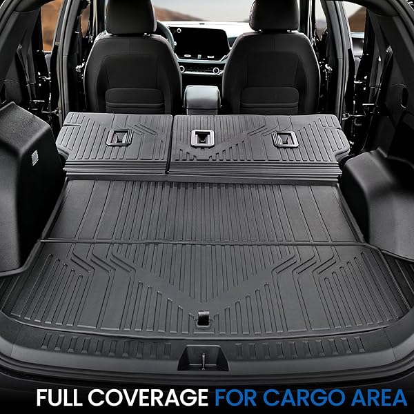 JOULARISE CARGO MAT WITH BACKREST MAT FOR 2025-2026 CHEVY EQUINOX(ONLY GAS)/GMC TERRAIN, ALL WEATHER TPE TRUNK CARGO MAT CAR ACCESSORIES FOR CHEVROLET EQUINOX LT RS ACTIV