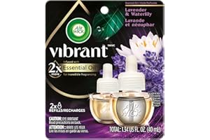 Air Wick® Vibrant Plug-In Scented Oils Refill, Lavender & Waterlily, 2 Refills (2 x 20 mL = 40 mL), Air Freshener, 2 Piece Se