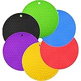 Boao 6 Pieces Silicone Trivets Mat, Hot Pad Mat, Pot Holder, Spoon Rests and Jar Gripper Pads (Color A, Style A)