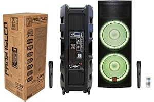 MR. DJ MR DJ PRO215LED Professional Dual 2x15 5500W PA DJ Bluetooth Powered Speaker