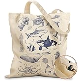 Miss Adola Aesthetic Tote Bag for Girls - with Magnetic Buckle and Zipper Inner Pocket for Women Lady Canvas Cotton Tote Bag