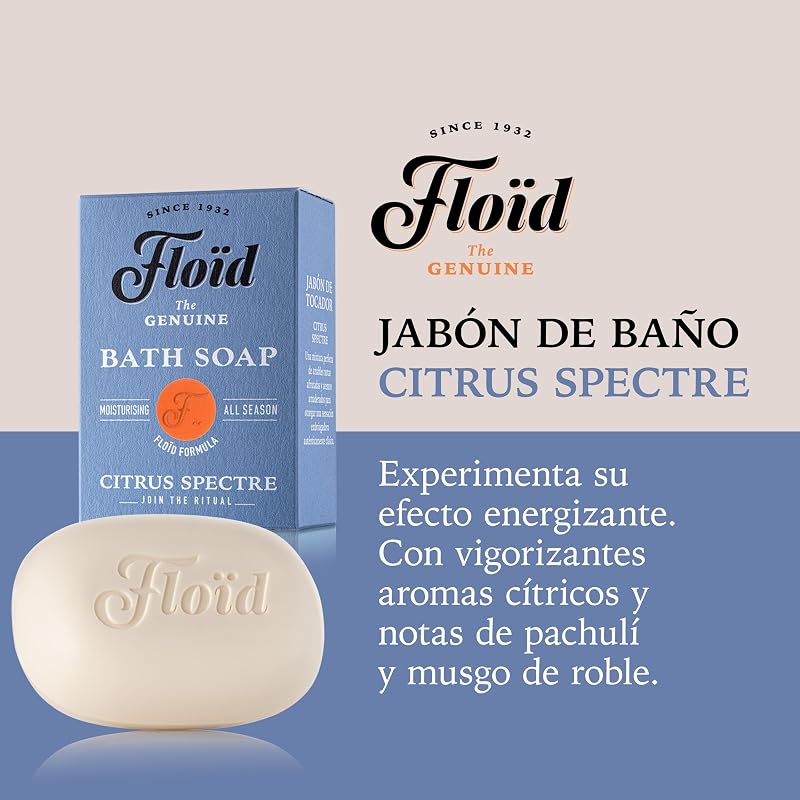 Floid Citrus Spectre Bath Sopa Pastilla Jabón de Baño con Karité, 1 ud