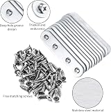 LJHOME 10PCS Stainless Steel Flat Straight Fixing Plates Brackets Screws view 3