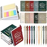 Chuangdi 10 Sets Gifts Bulk Employee Appreciation Thank You Inspirational Spiral Notebook with Sticky Notepad Motivational Bamboo Ballpoint Pen for Team Nurse Staff Teacher Coworker (Joyous Colors)