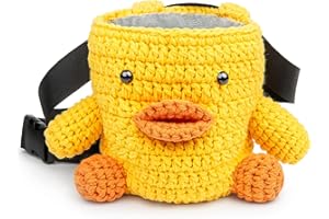 Handmade Yellow Duck Rock Climbing Chalk Bag, Fun Animal Plush Chalk Bag for for Indoor & Outdoor Climbing for Climbers