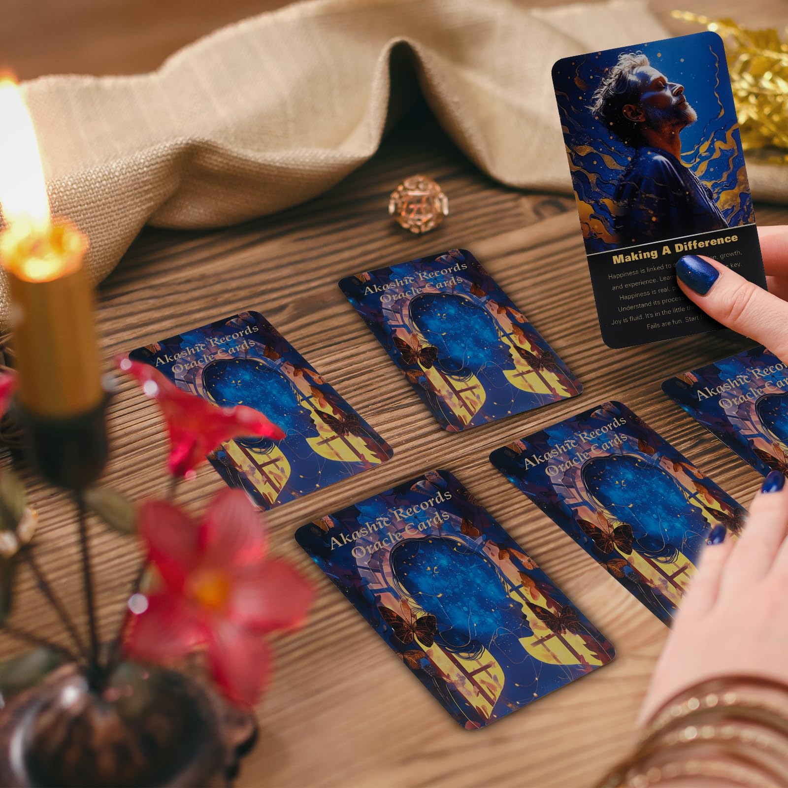 Akashic Oracle Cards Deck, Oracle Cards for Beginners, Energy Healing Oracle Cards,78 Oracle Deck Used for Career and Life Relationships,Spiritual Journey,Twin Flame, Soulmate, Karmic Connection