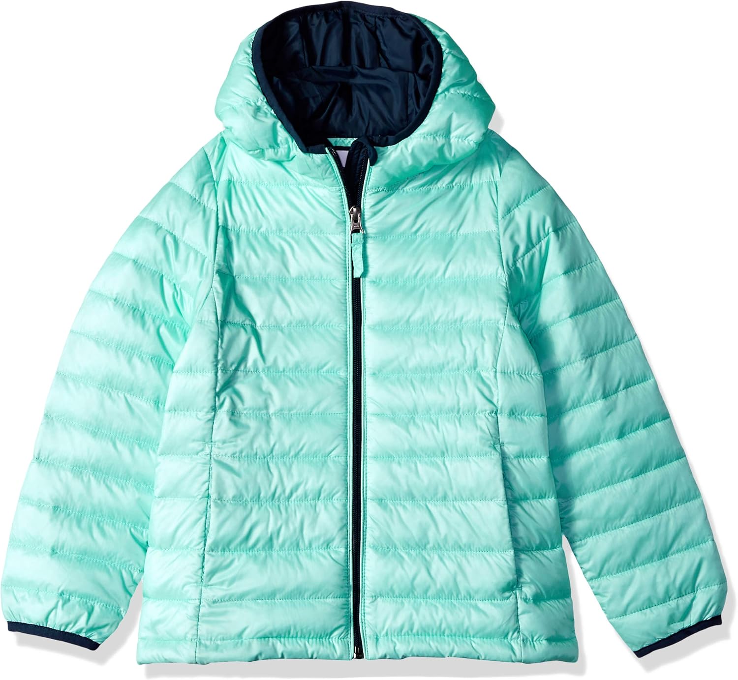  Essentials Girl's Lightweight Water-Resistant Packable Hooded Puffer Jacket: Clothing