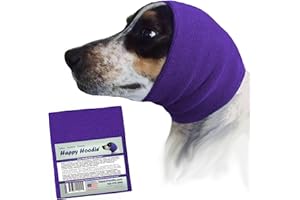 ZONI PETS Happy Hoodie The Original Dog & Cat Calming Band - American Brand - Anxiety Relief/Noise Protection-Grooming-Thunder-Fireworks (Large, Purple) - Since 2008