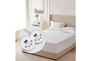 Wapaneus Diamond Qquilted Heated Mattress Pad King Size 10 Heat Settings & Dual Control with 1-12 Hours Auto Off,Deep Pocket Fits up to 18",Microfiber Bed Warmer,ETL Listed Machine Washable,78"x80"