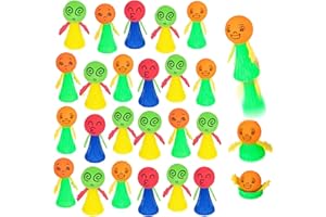 24Pcs Jumping Spring Rockets Launchers Toys-Fidget Emoticon Popper Toy Bouncy for Kids,Back to School Valentine's Day Return 
