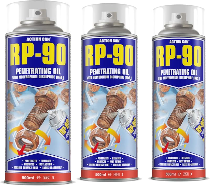 Action Can RP-90 Rapid Penetrating Oil with Molybdenum Dislfide Pack of 3
