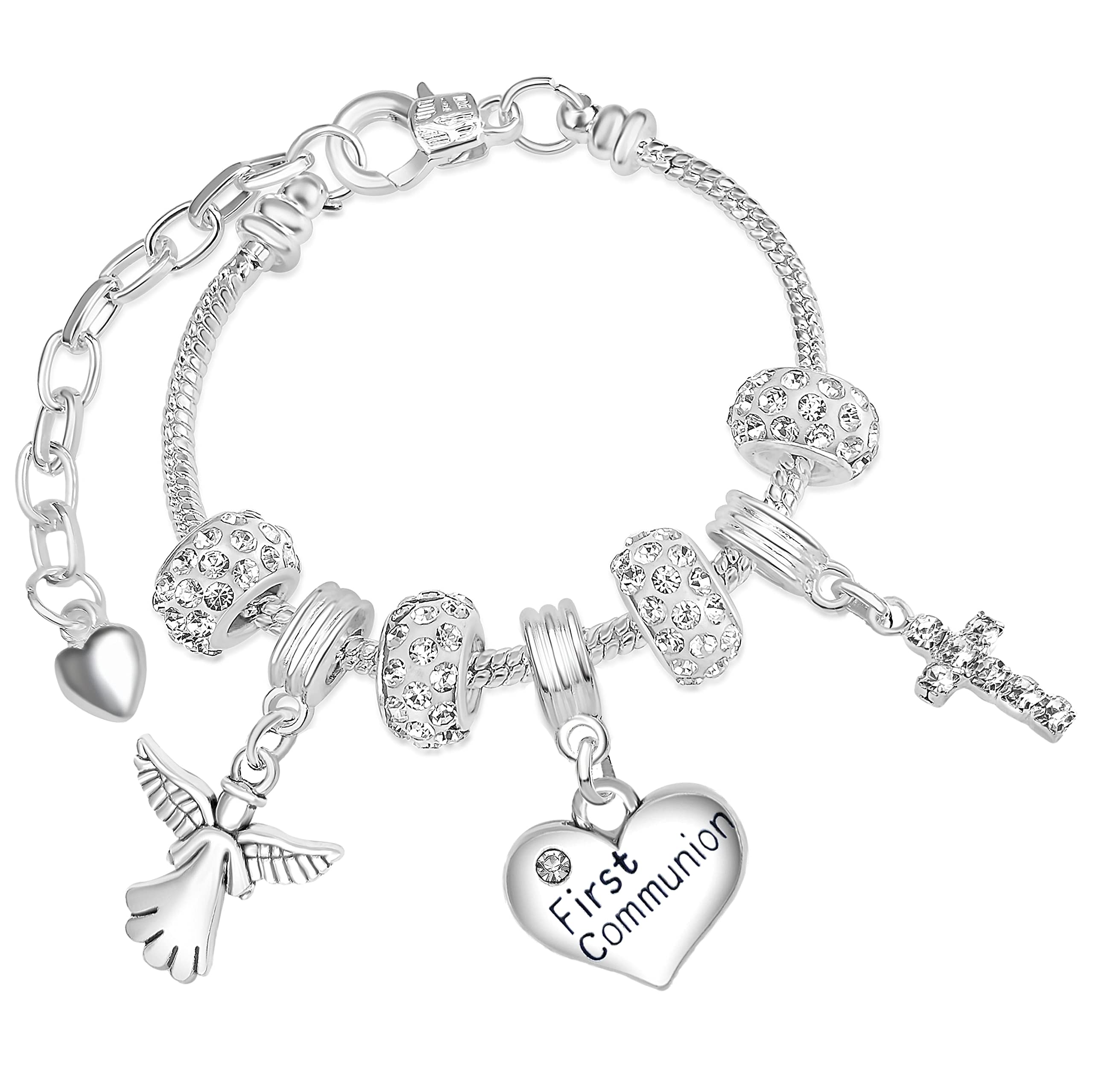First Holy Communion Crystal Charm Bracelet and Gift Box (Style 6)