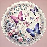 HSPAIDYP 50Pcs Butterfly Plates Butterfly Birthday Party Supplies 7" Pink Purple Butterfly Paper Plates Spring Floral Shower Spring Summer Picnic Wedding Tea Party Vintage butterflyParty Decor