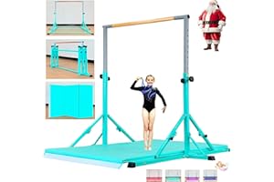 MARFULA Gymnastic Bar for Kid and Teenage Ages 3-25, 5 FT / 6 FT Base Length, 5 FT / 6 FT Height, Gymnastic Kip Bar Horizontal Bar for Gymnast, Gymnastic Training Equipment for Home and Club Use