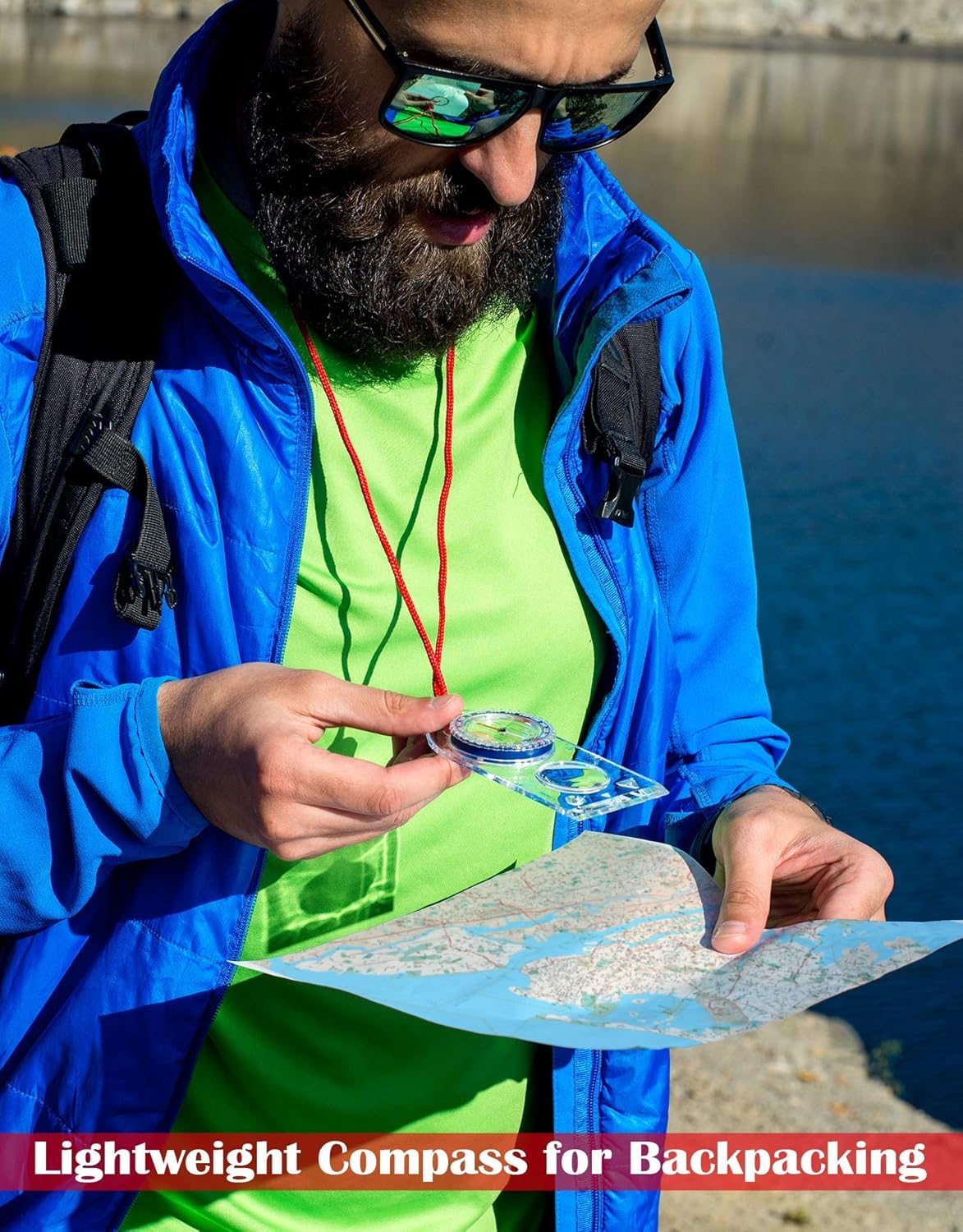Orienteering Compass - Hiking Backpacking Compass - Advanced Scout Compass Camping and Navigation - Boy Scout Compass Kids - Professional Field Compass for Map Reading - Best Survival Gifts (Blue) : Sports & Outdoors