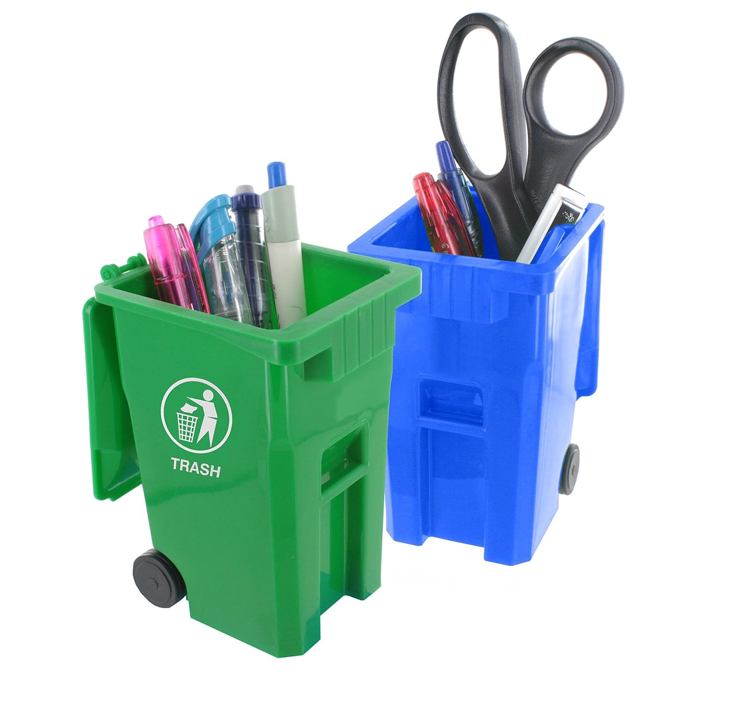 Mini Curbside Trash and Recycle Can Set Pencil Cup Holder eBay
