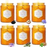 6 Pack Natural Soy Wax Jar Candles for Home, Scented Aromatherapy Gift Set for Women, 33 oz 240 Hour Long Lasting Candles Gifts for Mothers Day Birthday Women Valentine's Day