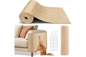 VIVOYAN Cat Scratch Furniture Protector, Trimmable Self-Adhesive Carpet, DIY Climb Cat Scratcher Mat for Covering Cat Tower and Couch Protector from Cat Claws (78.7x15.8in Beige)