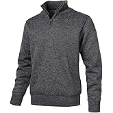 Herothorn Men's Quarter Zip Sweaters Long Sleeve Fleece Knitted Pullover Casual 1/4 Zip Up Turtleneck Polo Sweatshirts