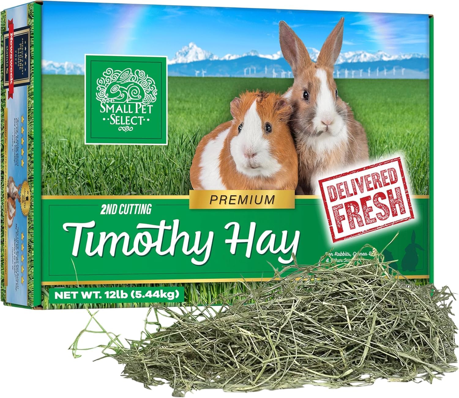 Small Pet Select 2nd Cutting Timothy Hay for Rabbit, Guinea Pig, Bunny, Chinchilla and Other Small Animals, Premium Natural Hay Grown in The US, Perfect Blend Pet Food, 8 LB (3.63kg)