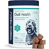 Veterinary Formula Smart Vitality Gut Health Soft Chews for Dogs, 120 Count | Vet-formulated probiotics with digestive enzymes and fiber support digestion gut balance and stool quality