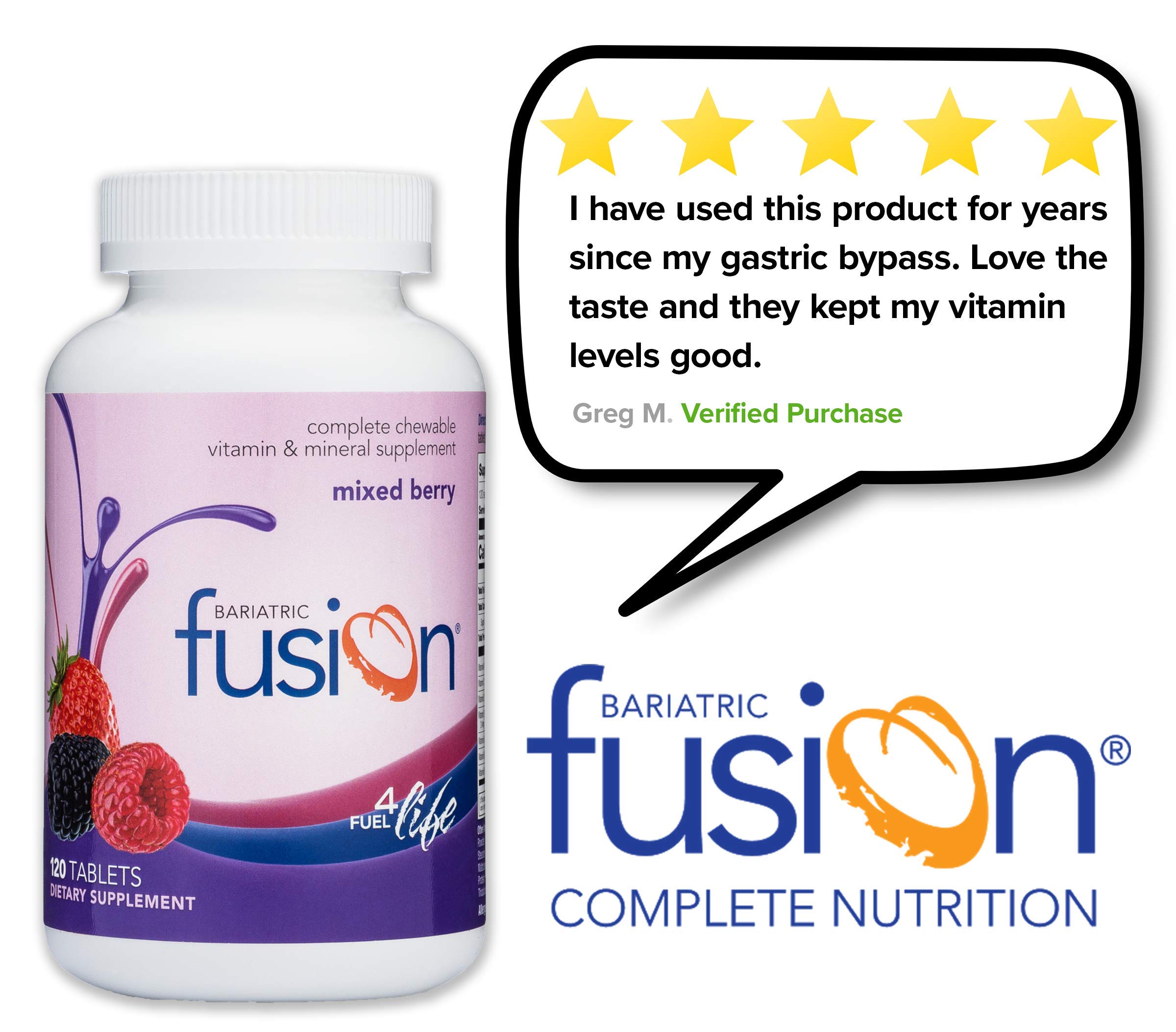 Bariatric Fusion Mixed Berry Complete Chewable Bariatric Multivitamin