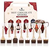 Hot Chocolate Spoons Gift for Stocking Fillers - Festive Selection of 8 Delicious Hot Chocolate Stirring Spoons. Great Christmas Gift for Kids