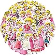 50pcs Cute Cartoon Princess Peach Stickers for Kids Teens, Game Characters Sticker Vinyl Waterproof Stickers for Skateboard Laptop Luggage Fridge DIY Decal (Princess Peach)