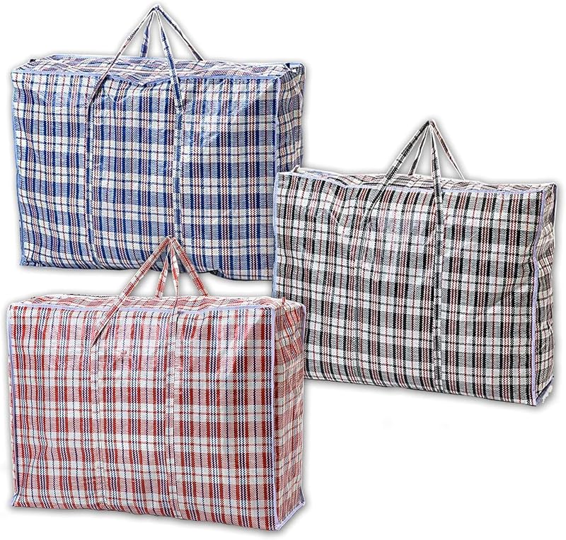 1ABOVE Jumbo Laundry Storage Bags 70x60x28cm 3 Pack with Handles Zip