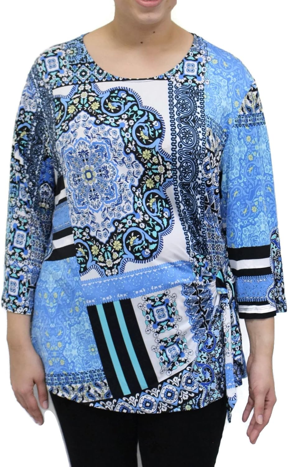 Southern Lady Women's Contour Print Top (2X, Blue Multi) Amazon.ca