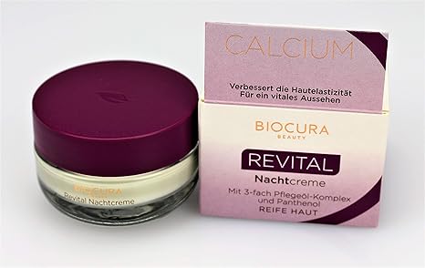 BIOCURA Beauty Calcium REVITAL Nachtcreme mit 3-fach Pflegeöl-Komplex und Panthenol 50 ml