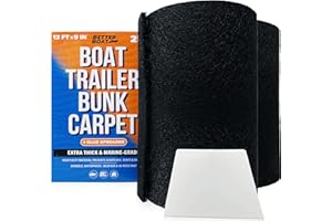 BETTER BOAT Boat Trailer Bunk Carpet, Black Marine Carpet, Replacement for Trailer Bunk Boards, Boat Lift Bunks, and Runners,Durable Bunker Material Covers