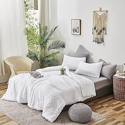 Houseri White Boho California King Comforter Set