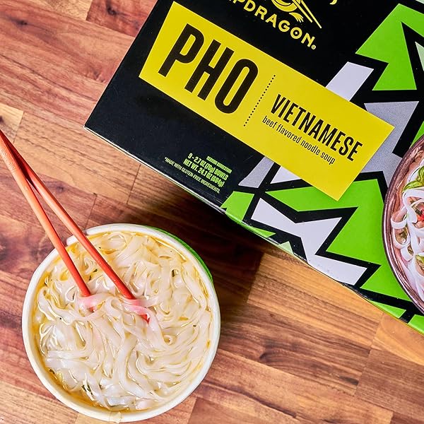 SNAPDRAGON PHO INSTANT NOODLE BOWLS | PHO FLAVOR BROTH WITH RICE NOODLES | NO ARTIFICIAL FLAVORS | NO MSG ADDED | 2.3 OZ (9 PACK)
