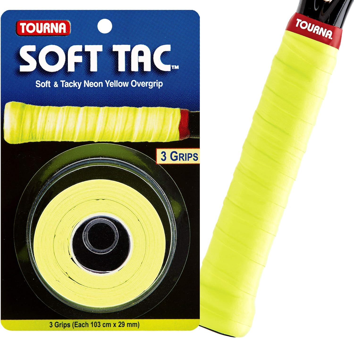 Tourna Soft Tac Overgrip Wrap, Neon Yellow : Sports & Outdoors
