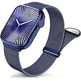 Sunnywoo Milanese Mesh Loop Compatible with Apple Watch Bands 42mm 44mm 45mm 46mm 49mm 38mm 40mm 41mm for Men Women, Stainless Steel Mesh strap for iWatch Series 10 9 8 7 6 SE 5 4 3 2 1 Ultra
