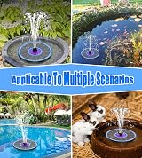 SZMP Solar Fountain 3.5W Glass Panel 7 Nozzles Bird Bath Garden Pond view 6