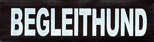 BEGLEITHUND 2xLogos klein weiß/reflektierend für Julius K9® / Logo Klettlogo Austauschlogo K-9 Powergeschirr + IDC (IDC Baby1