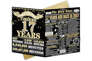 Zyulin 17th Birthday Card, Happy 17th Birthday Decorations for Girls Boys, 17th Birthday Gift Card for Him Her, 17 Year Old Boy Girl Gift Ideas