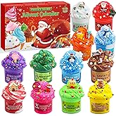 Advent Calendar 2025 Slime for Kids -24 Days DIY Crystal Fluffy Slime Kit, Surprise Christmas Countdown Calendar Gift for Boys Girls