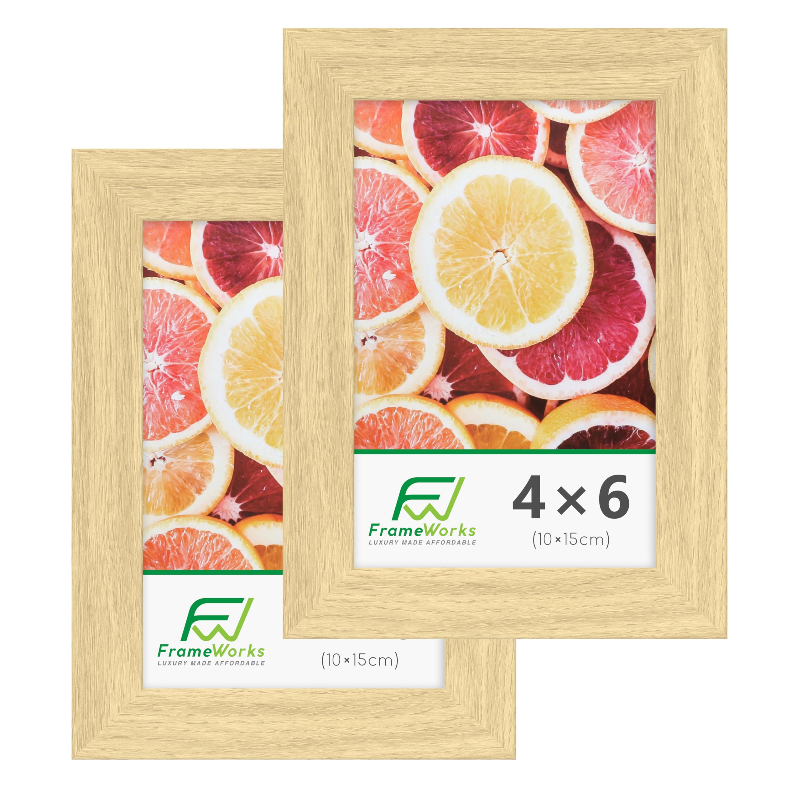 FrameWorks 2-Pack, 4x6 Picture Frame, Natural Oak