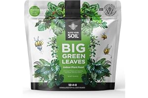 BLESS YOUR SOIL Big Green Leaves Indoor Plant Food - House Plant Fertilizer - Fast Acting Minerals +Superfood Sea Kelp | 4X More Concentrated Than Liquid Plant Food (1LB)