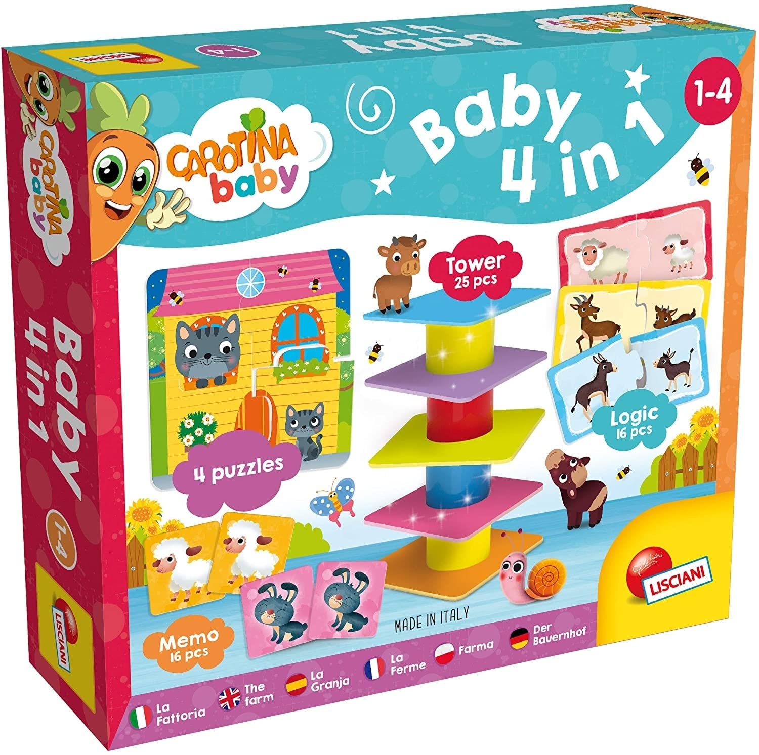 Lisciani 79872 Carotina Baby 4 in 1 Toy for Kids