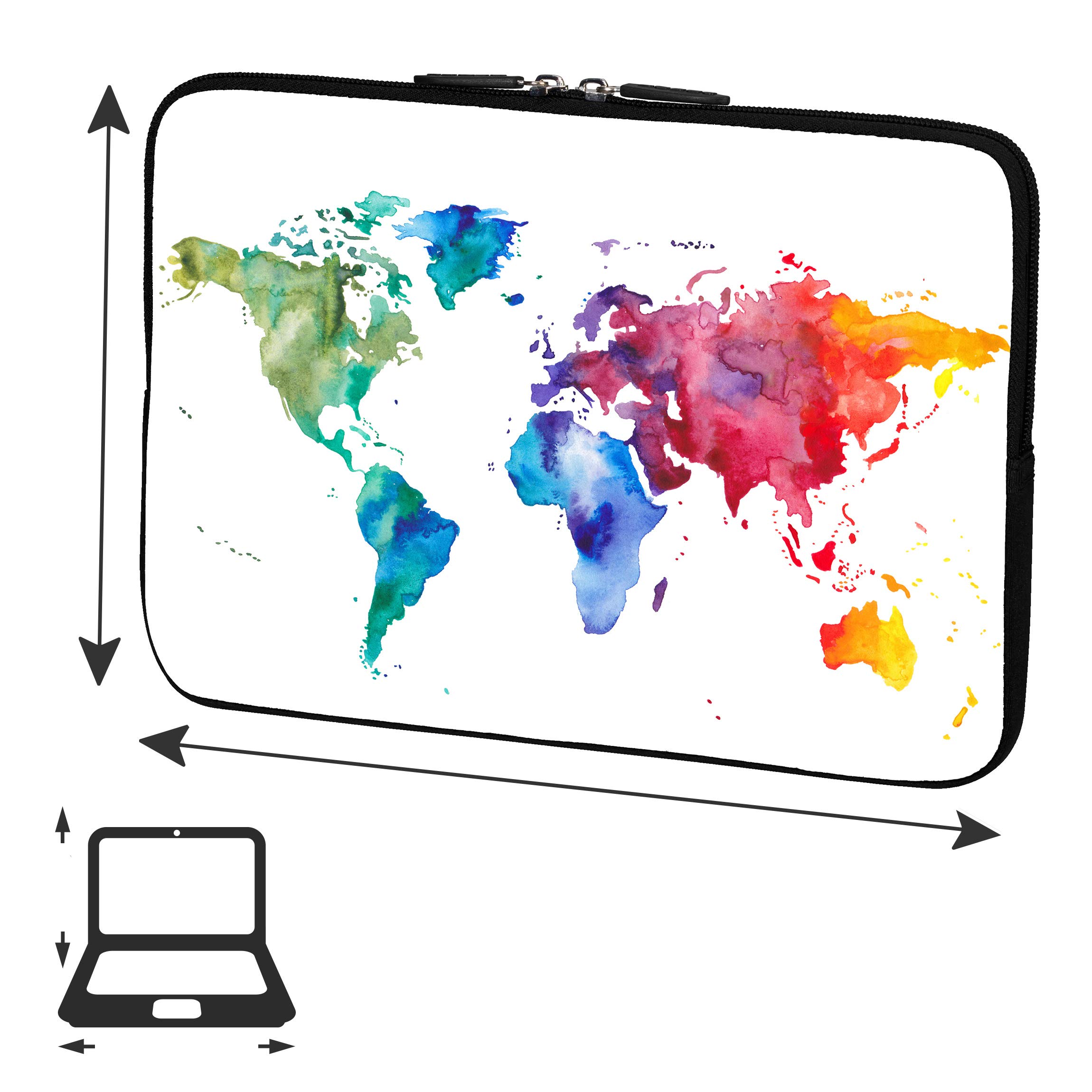 PEDEA Designer Protective Case for Laptops up to 15.6 Inches (39.6 cm) Colour World