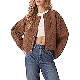 Majdan Women's Lightweight Quilted Jacket Casual Padded Collarless Coat Short Puffer Jacket Outwear