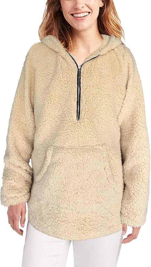 fuzzy pullover quarter zip